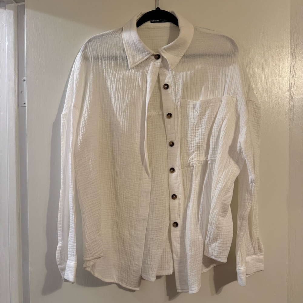 White button up top